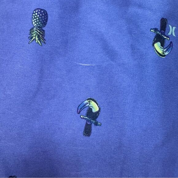 Hurley Blue Pineapple Swim Trunks Board Shorts Size L - Picture 3 of 7